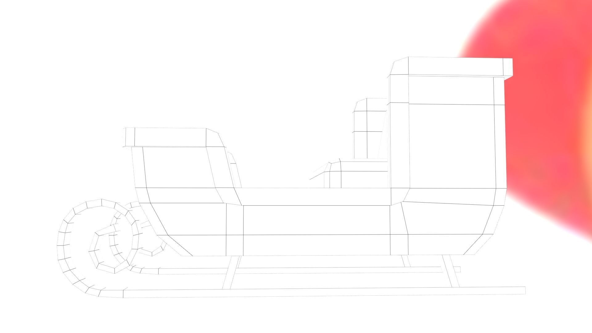 Santas Sleigh Low-poly 3D model_31