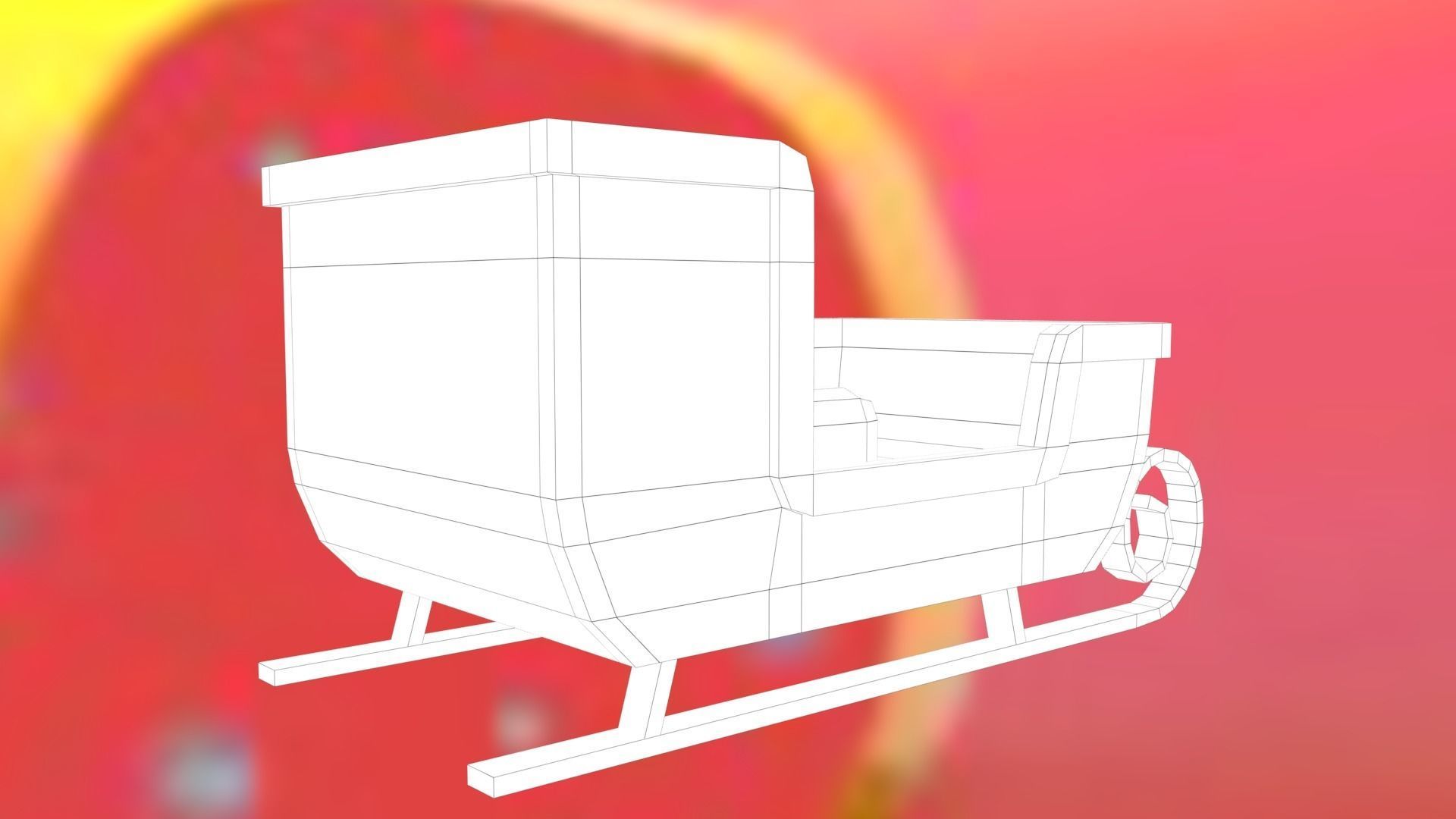 Santas Sleigh Low-poly 3D model_35