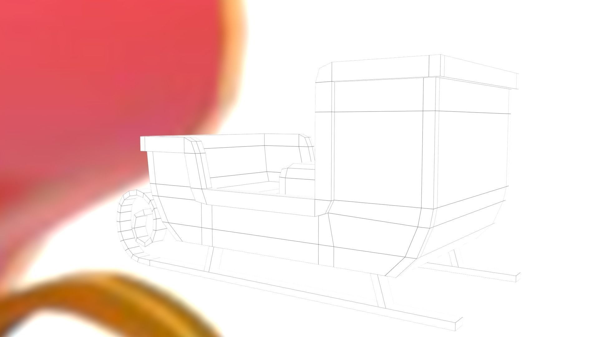 Santas Sleigh Low-poly 3D model_33
