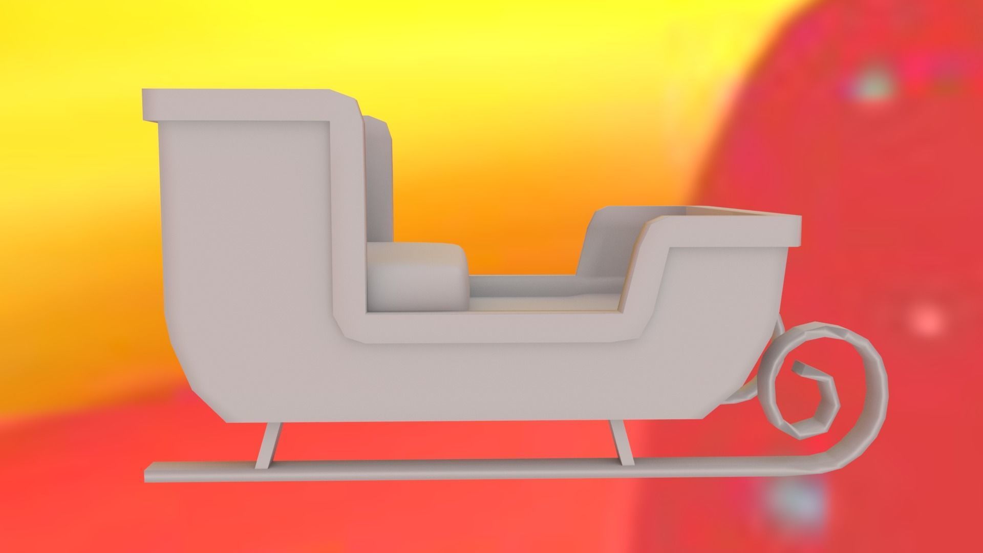 Santas Sleigh Low-poly 3D model_16