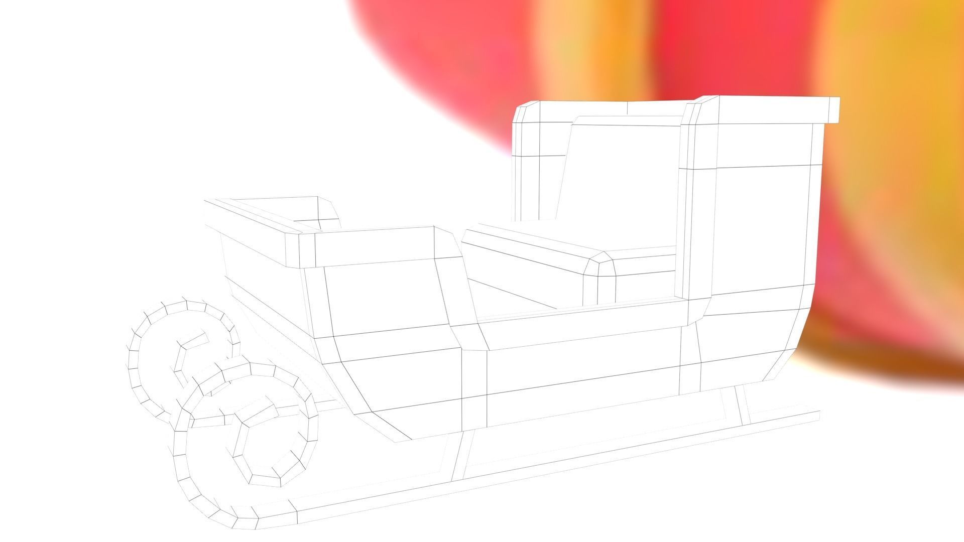Santas Sleigh Low-poly 3D model_29