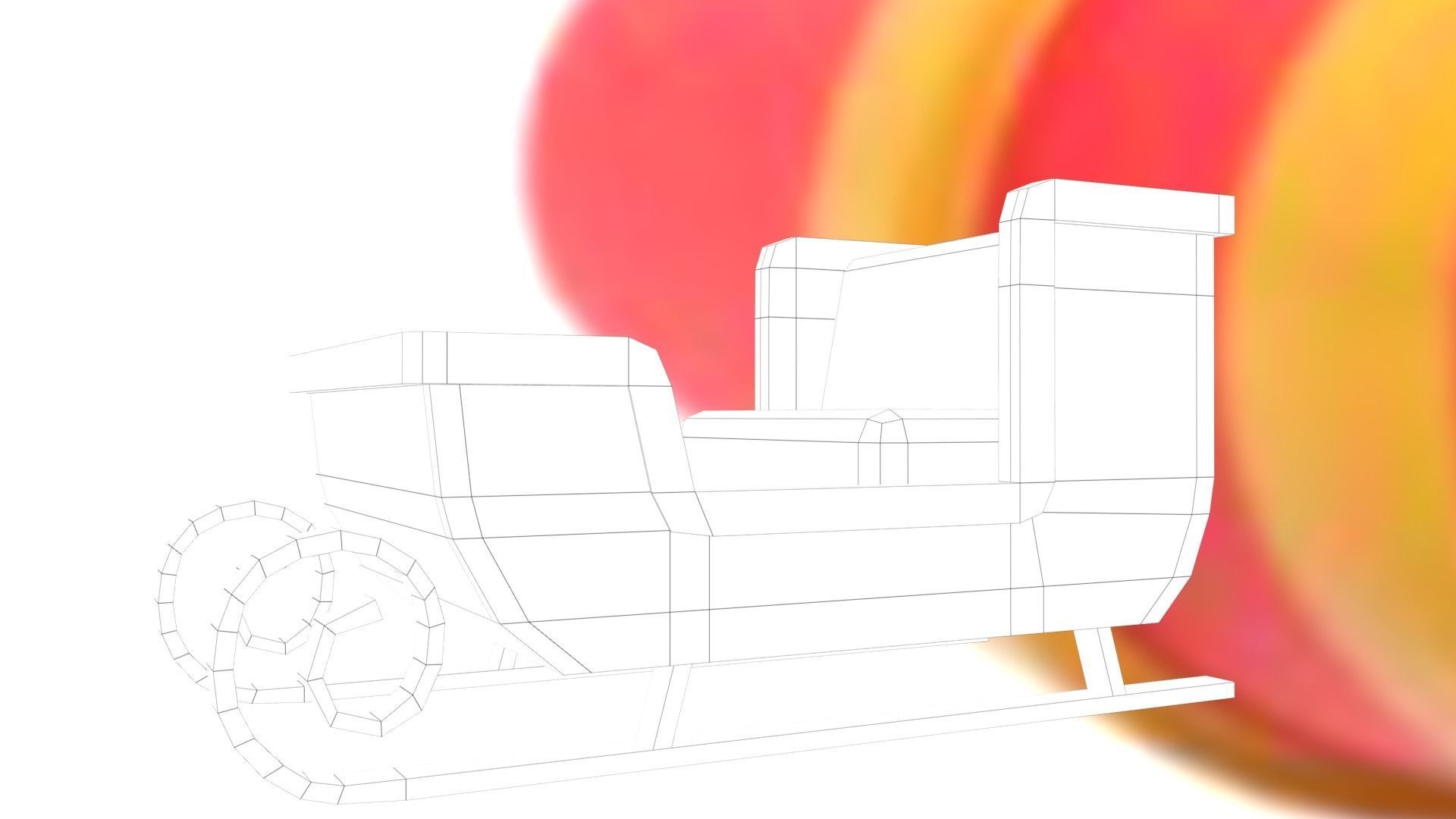 Santas Sleigh Low-poly 3D model_26