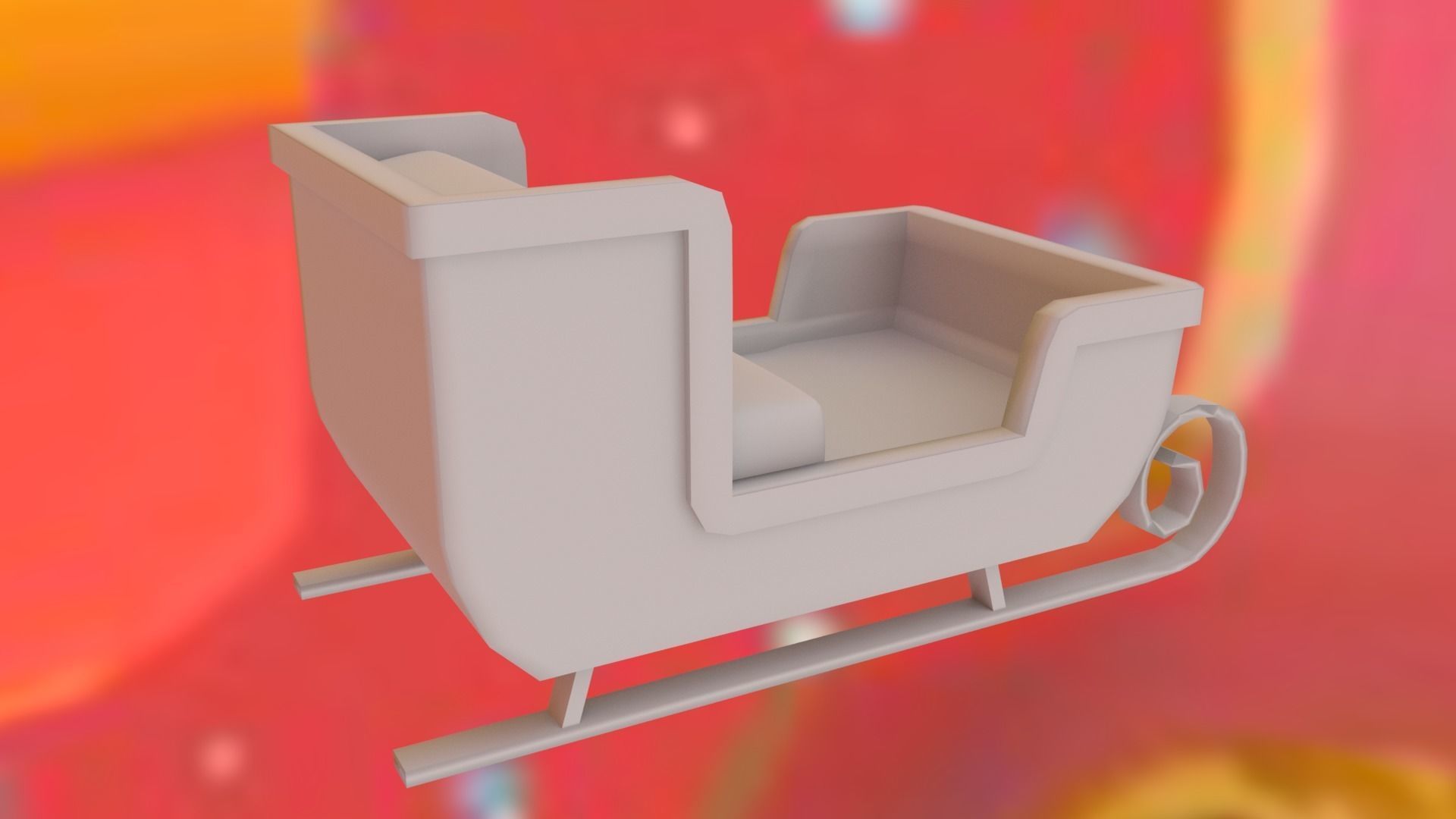 Santas Sleigh Low-poly 3D model_15