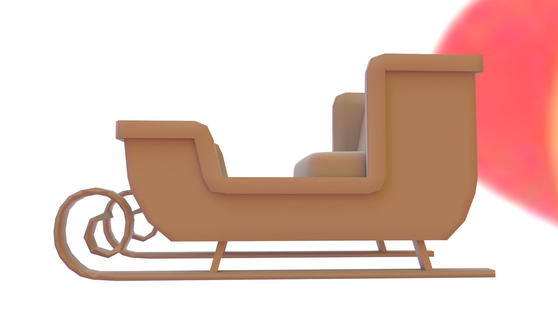 Santas Sleigh Low-poly 3D model_20