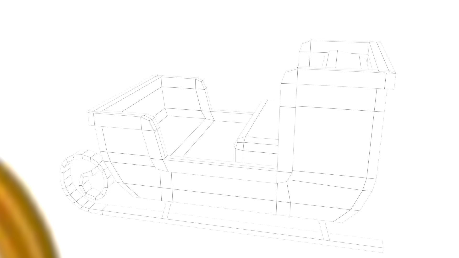 Santas Sleigh Low-poly 3D model_32