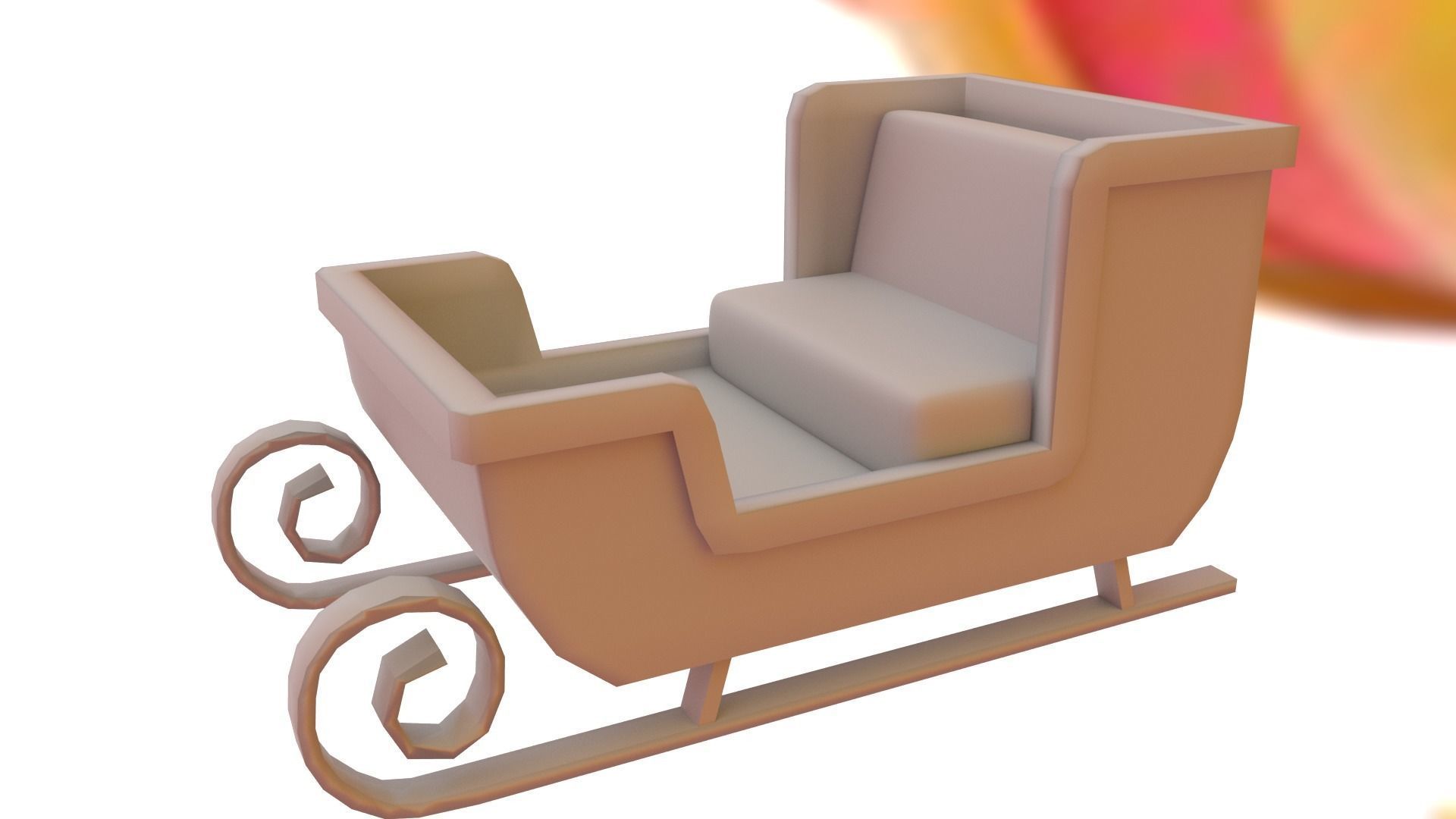 Santas Sleigh Low-poly 3D model_19
