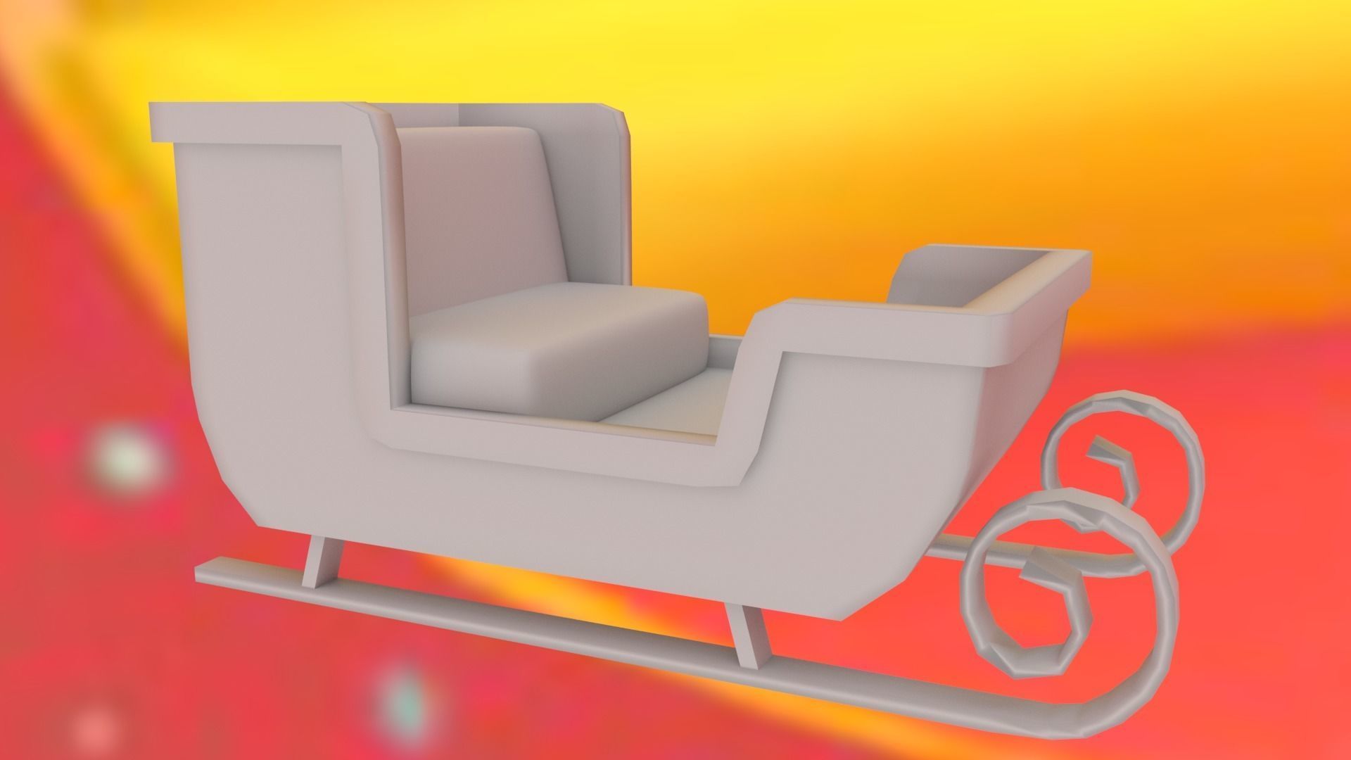 Santas Sleigh Low-poly 3D model_17