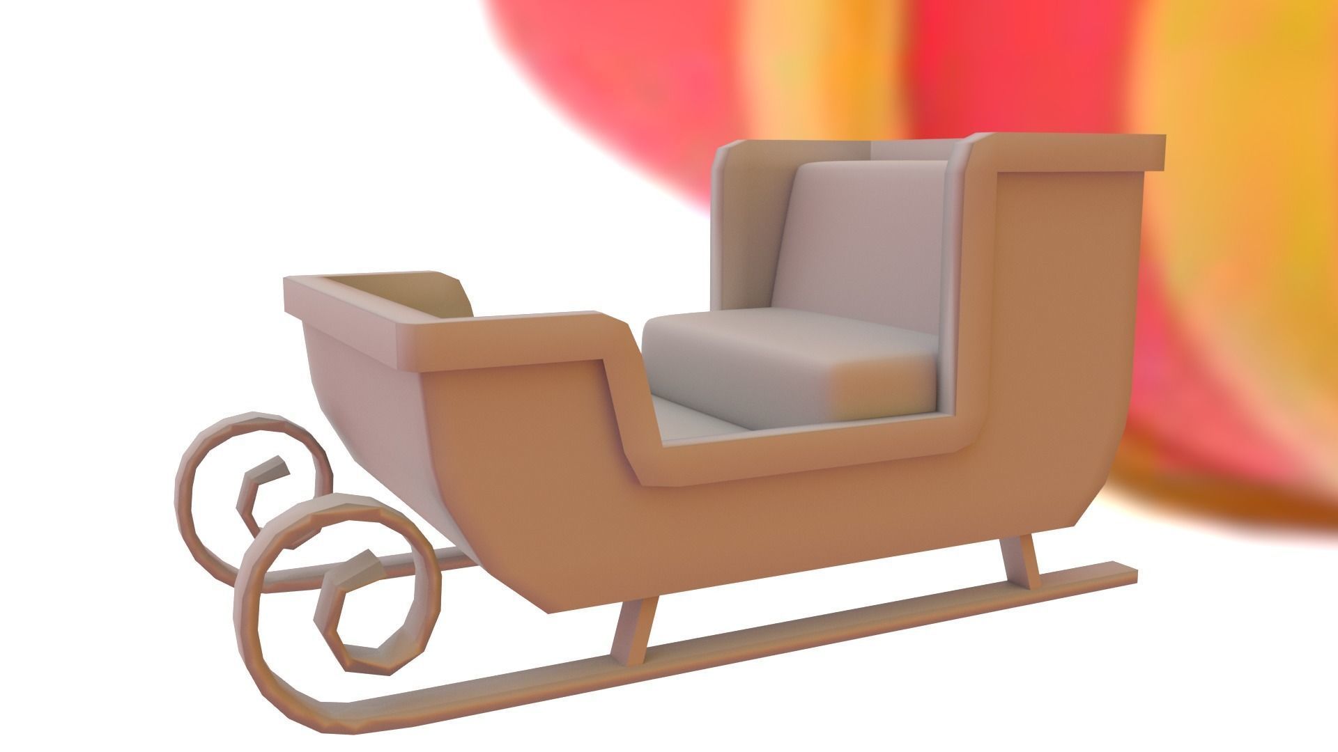 Santas Sleigh Low-poly 3D model_13