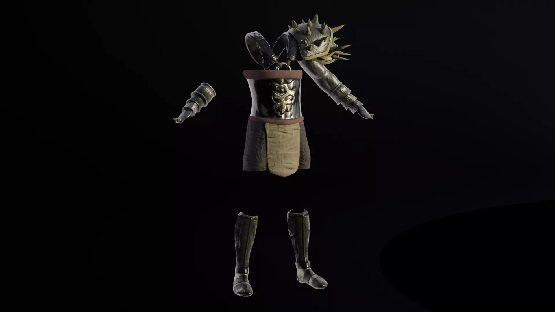 Bandos Armor Set Low-poly 3D model_0