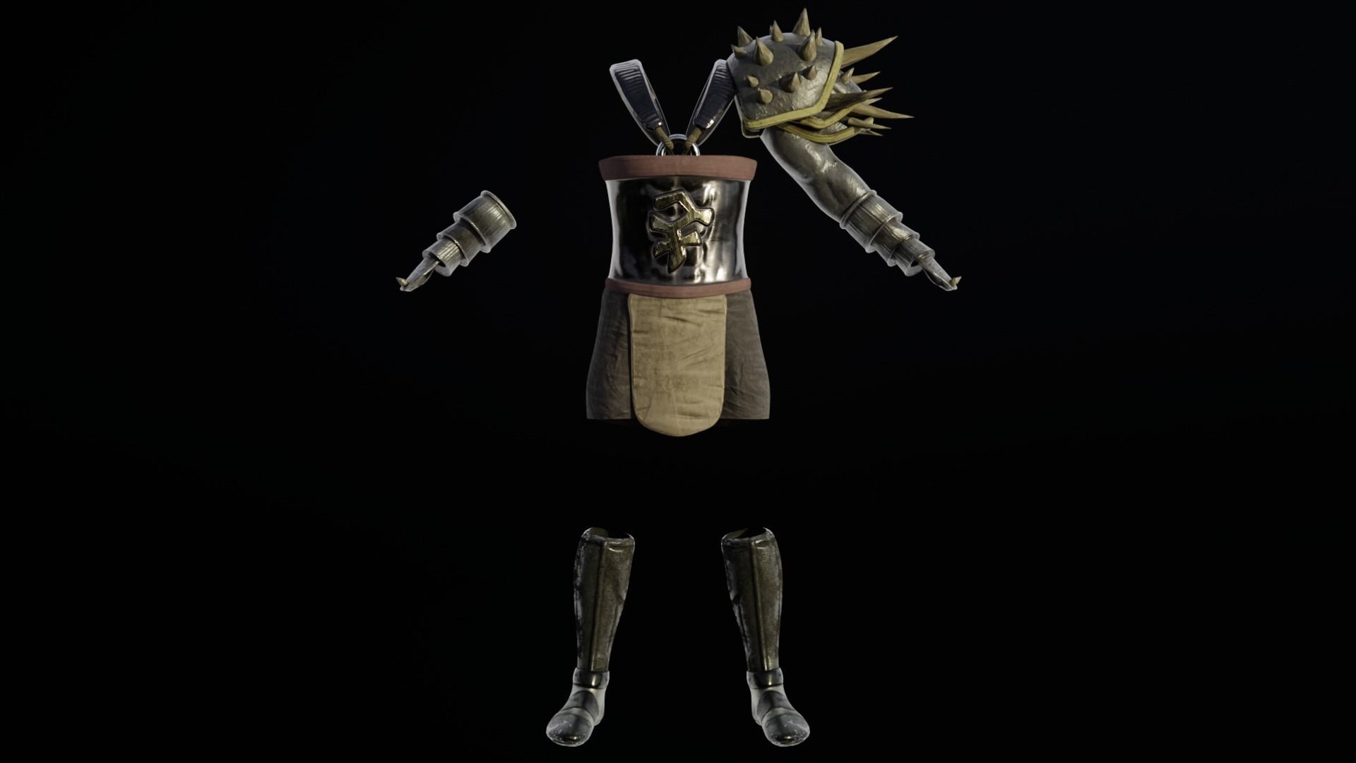 Bandos Armor Set Low-poly 3D model_2