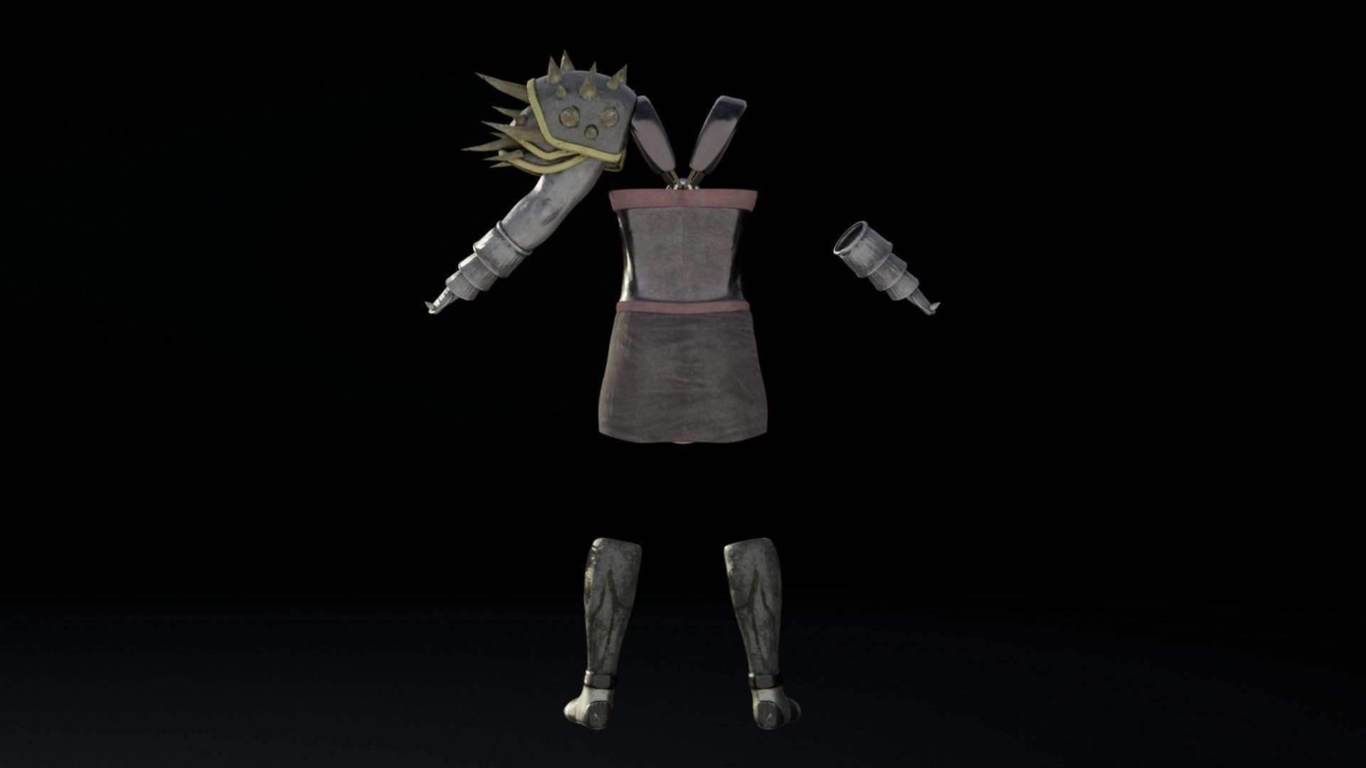 Bandos Armor Set Low-poly 3D model_4