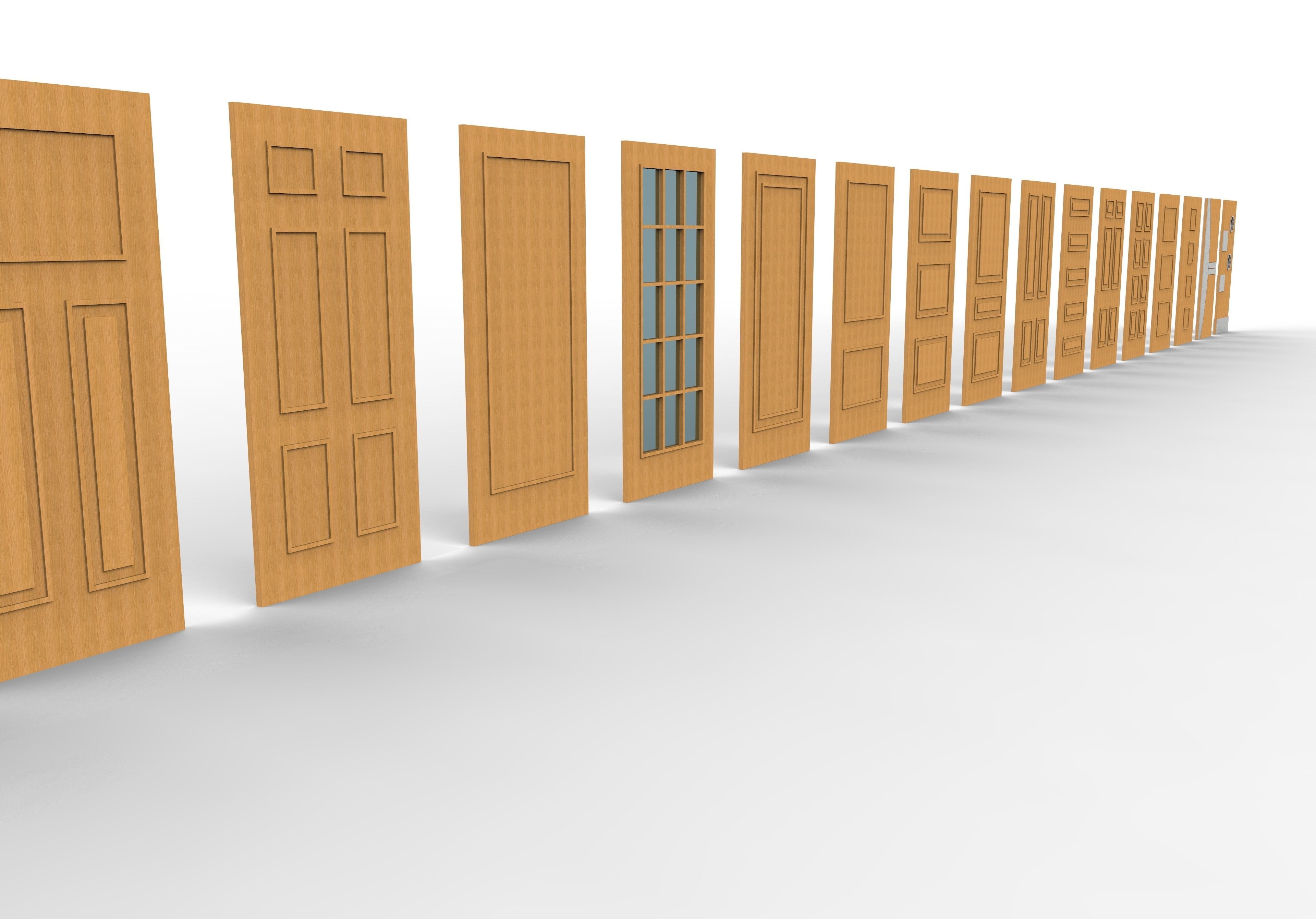 3D Door from CAD Block 1 3D model_2
