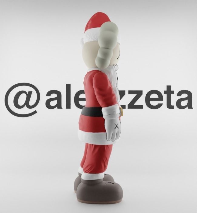 Kaws Santa Claus Merry Christmas Textured Low-poly 3D model_32