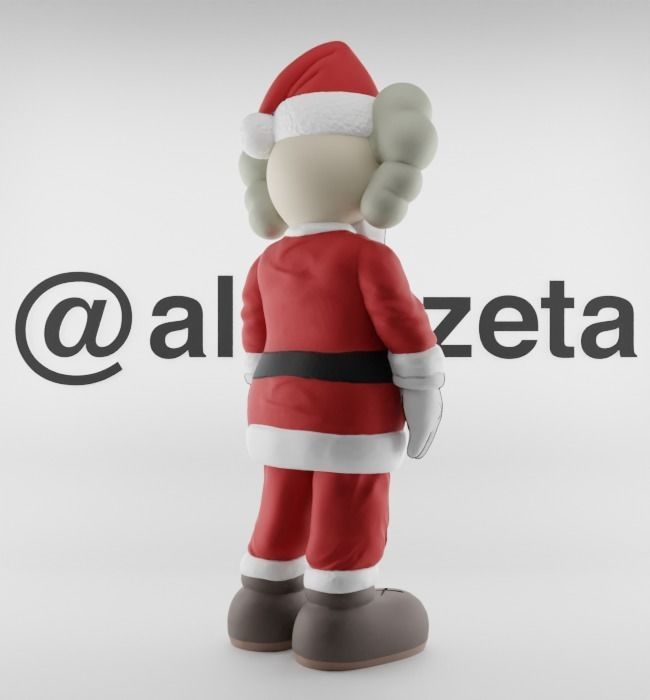 Kaws Santa Claus Merry Christmas Textured Low-poly 3D model_30