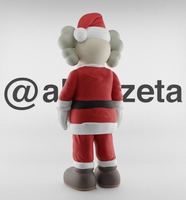 Kaws Santa Claus Merry Christmas Textured Low-poly 3D model_27