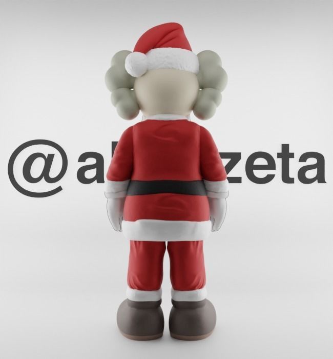 Kaws Santa Claus Merry Christmas Textured Low-poly 3D model_28