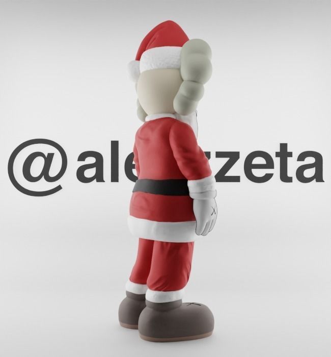 Kaws Santa Claus Merry Christmas Textured Low-poly 3D model_31