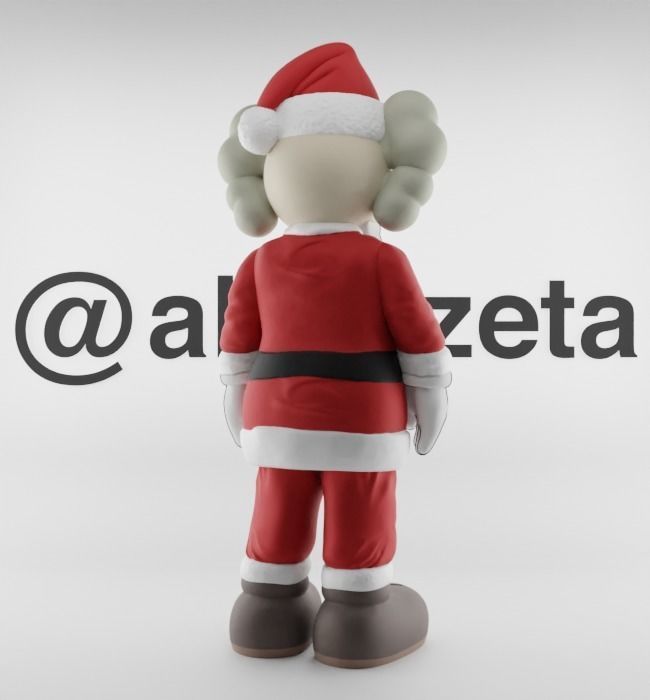 Kaws Santa Claus Merry Christmas Textured Low-poly 3D model_29