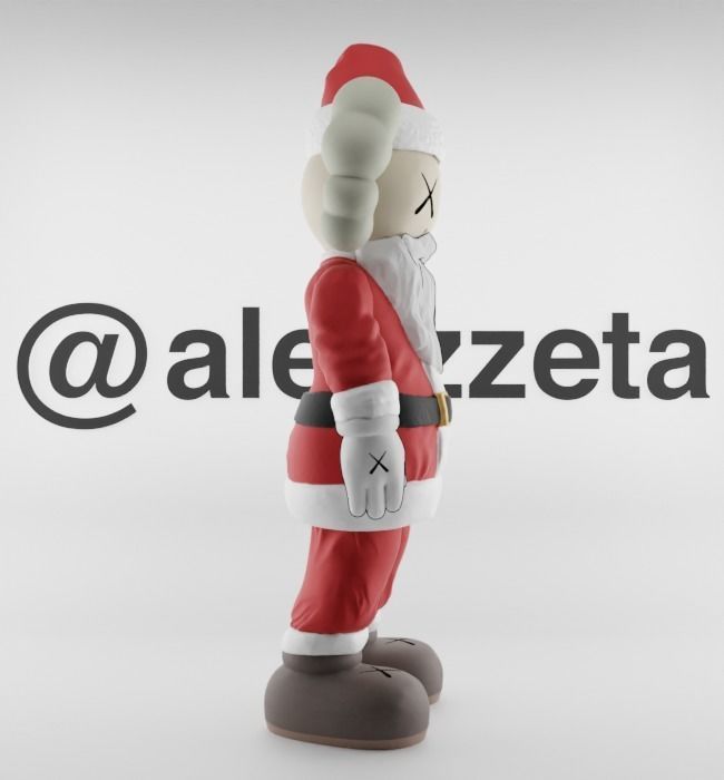 Kaws Santa Claus Merry Christmas Textured Low-poly 3D model_33