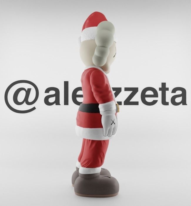 Kaws Santa Claus Merry Christmas Textured Low-poly 3D model_14