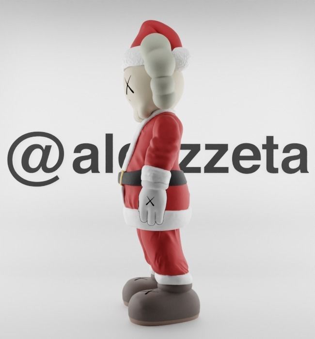Kaws Santa Claus Merry Christmas Textured Low-poly 3D model_5