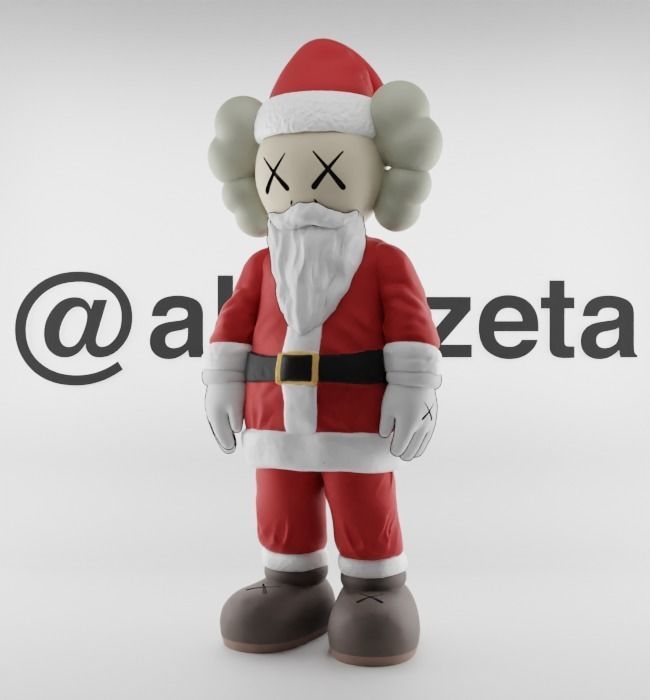 Kaws Santa Claus Merry Christmas for Print 3D print model_21