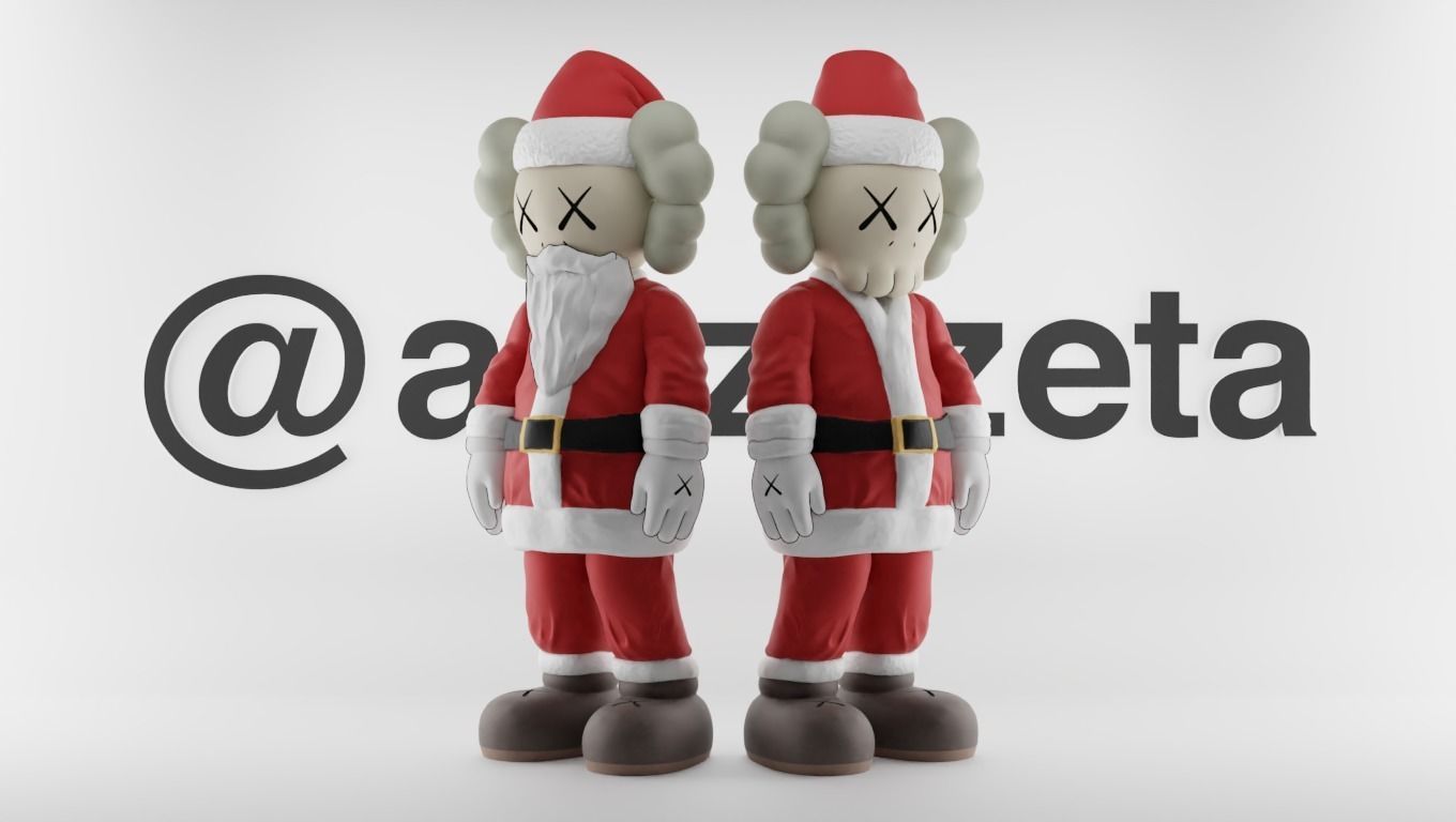 Kaws Santa Claus Merry Christmas for Print 3D print model_1