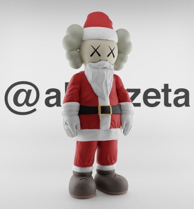 Kaws Santa Claus Merry Christmas for Print 3D print model_37