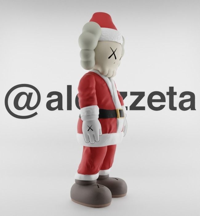 Kaws Santa Claus Merry Christmas for Print 3D print model_17