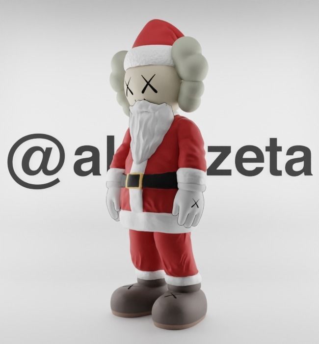 Kaws Santa Claus Merry Christmas for Print 3D print model_22