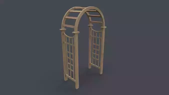 PBR Wooden Arbour Garden Arch A Low-poly 3D model