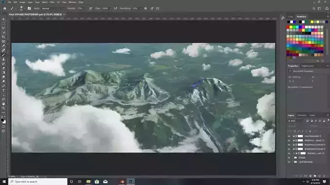 Voyage mountains and clouds