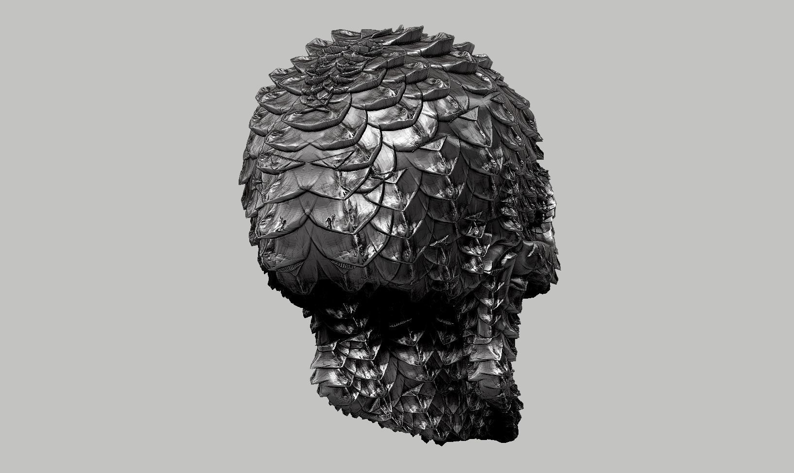 skull textured head a01 3D print model_6