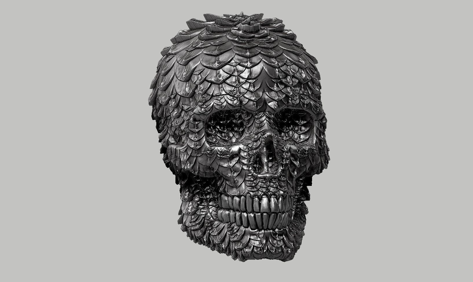 skull textured head a01 3D print model_1