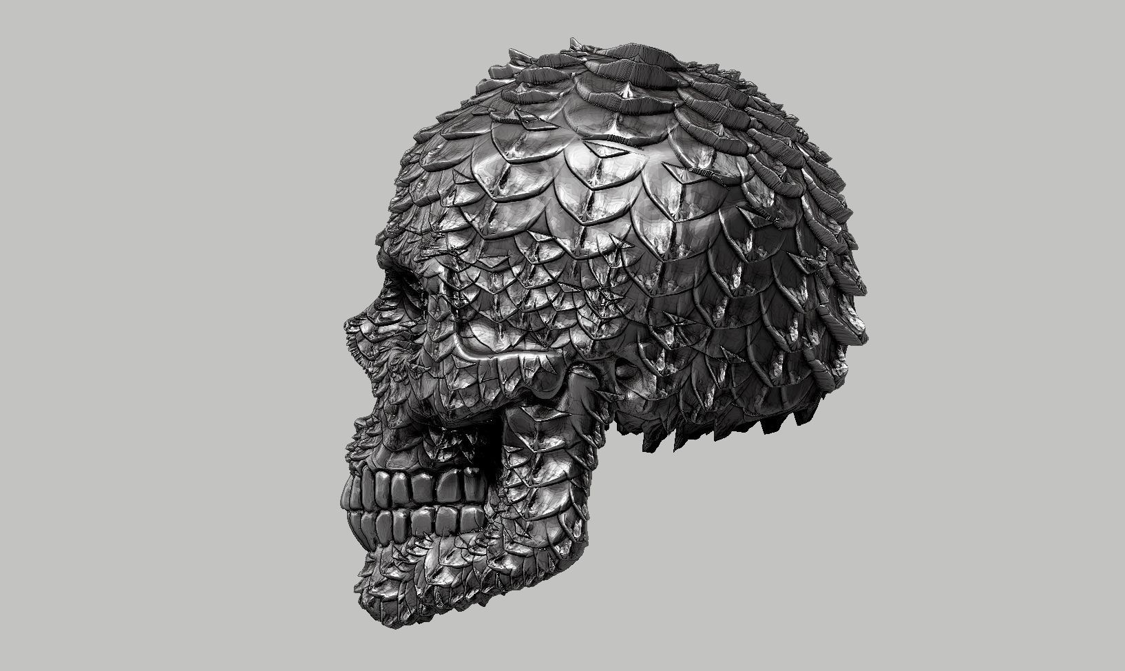 skull textured head a01 3D print model_9