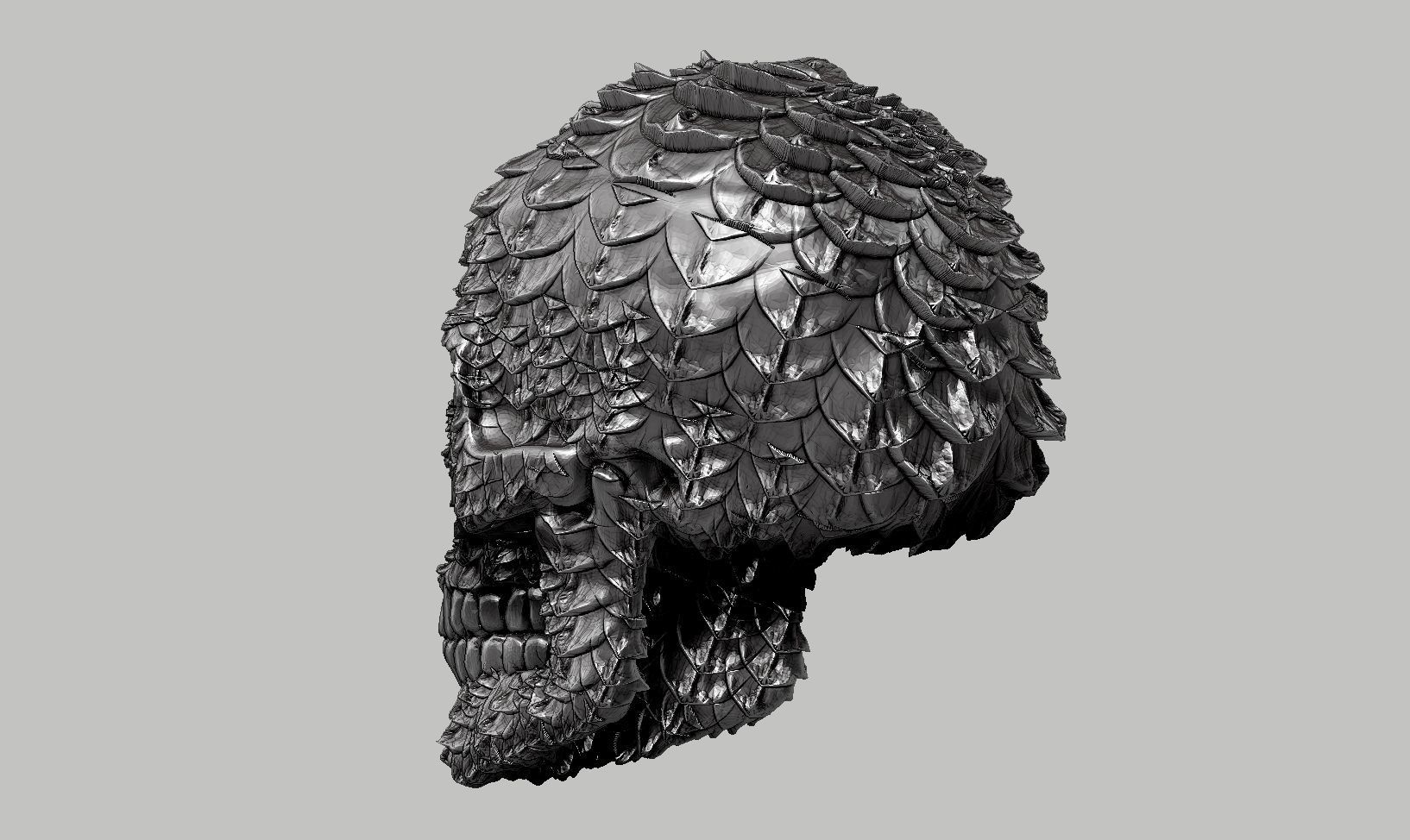 skull textured head a01 3D print model_8