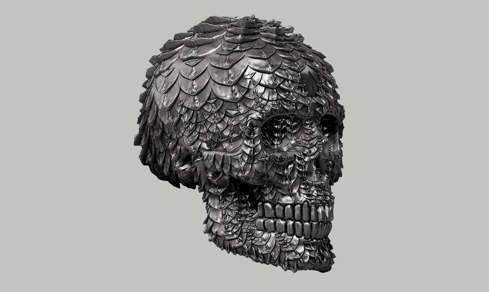 skull textured head a01 3D print model_3