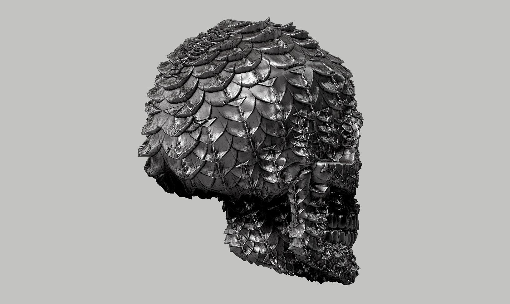 skull textured head a01 3D print model_5