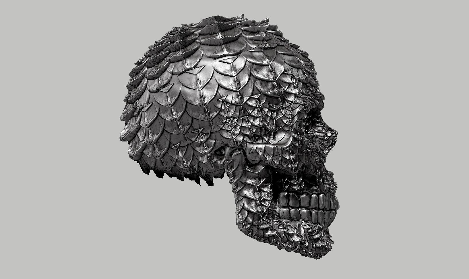 skull textured head a01 3D print model_4