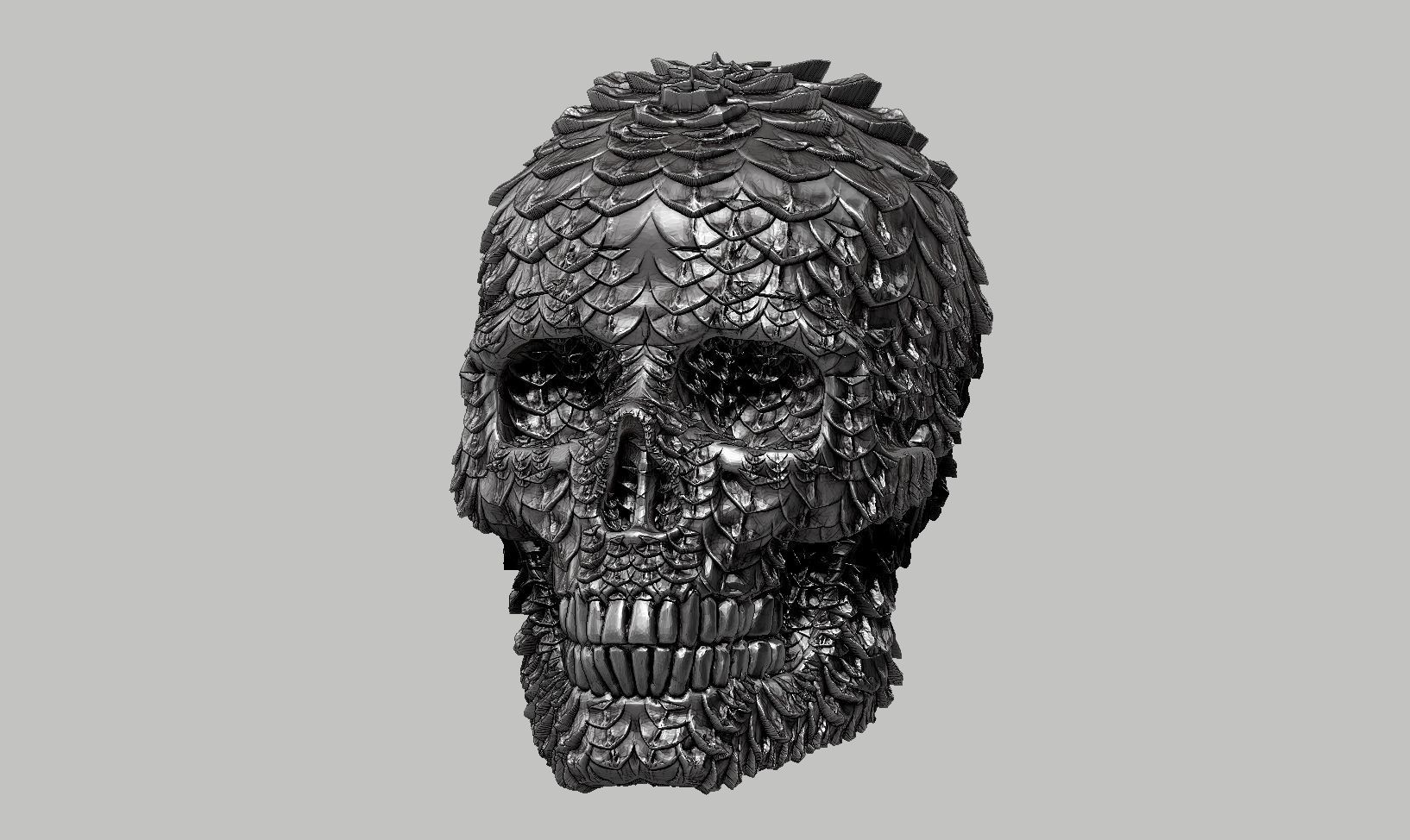 skull textured head a01 3D print model_11