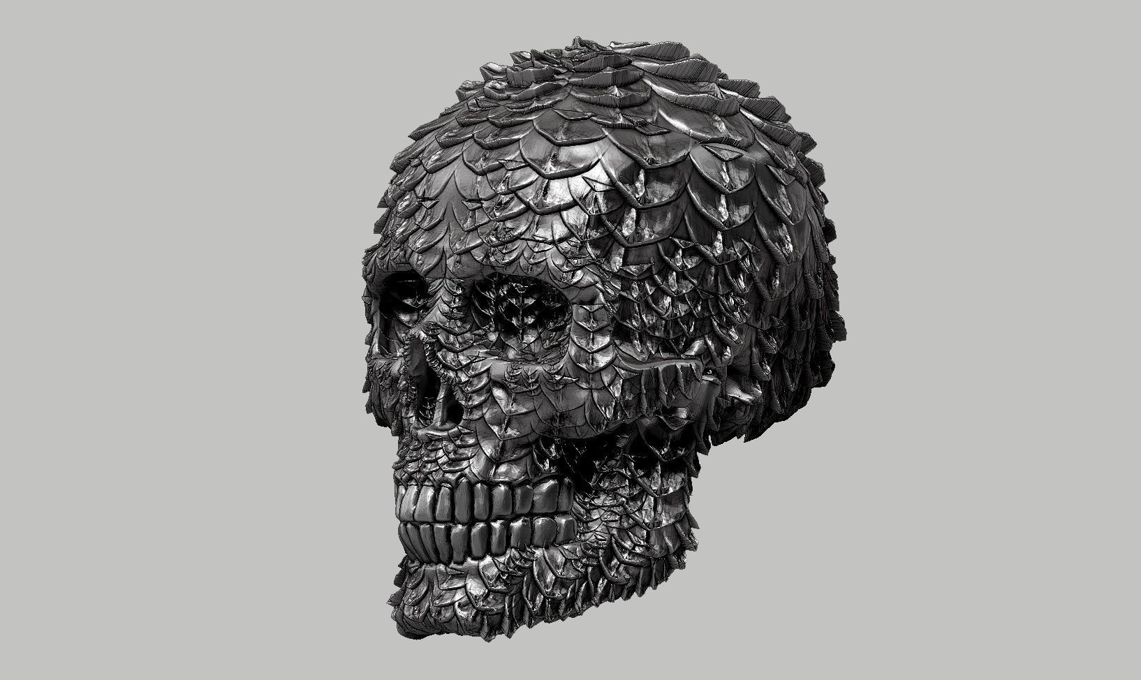 skull textured head a01 3D print model_10