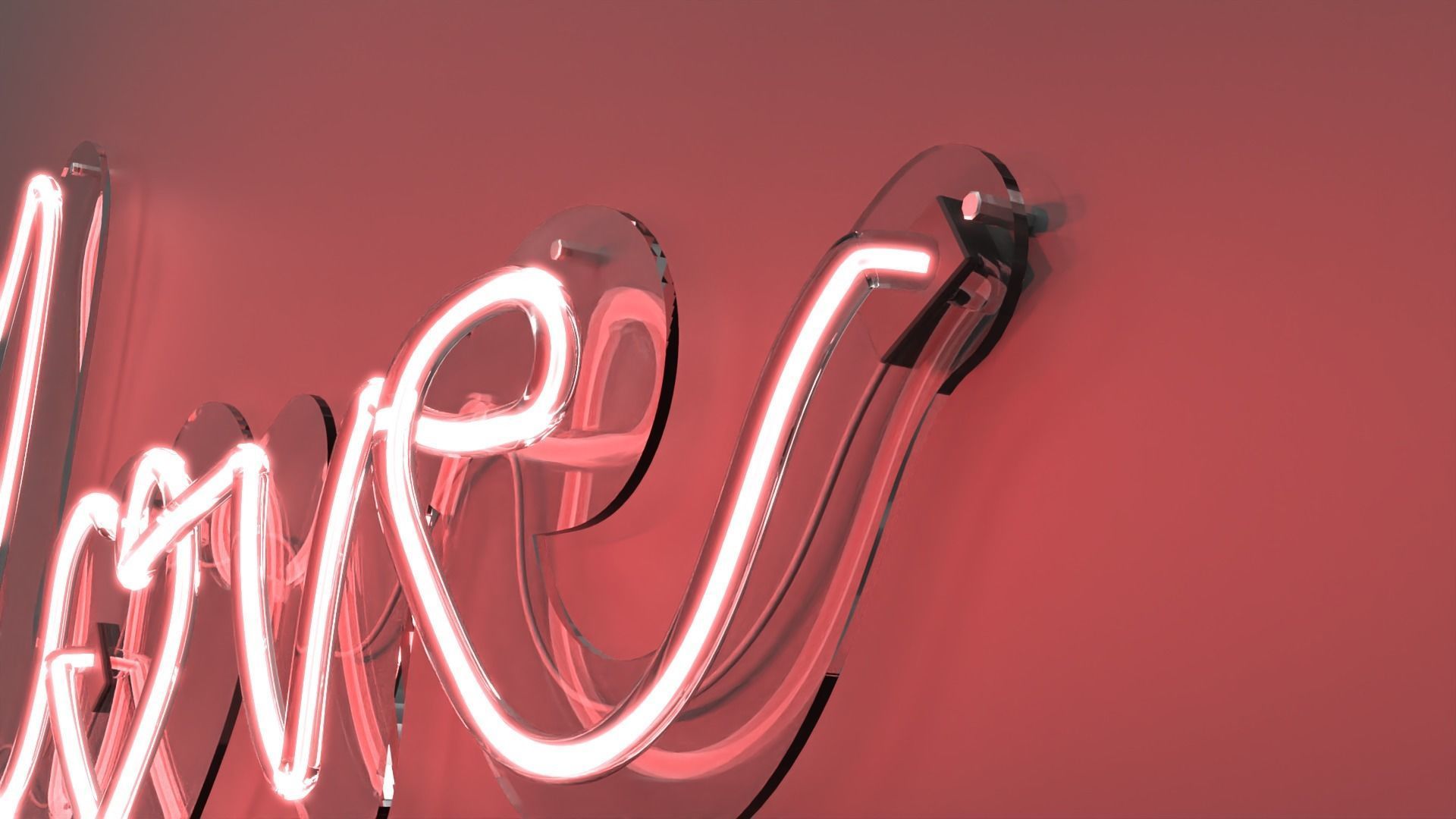 Love 1 - Neon Sign 3D model_2