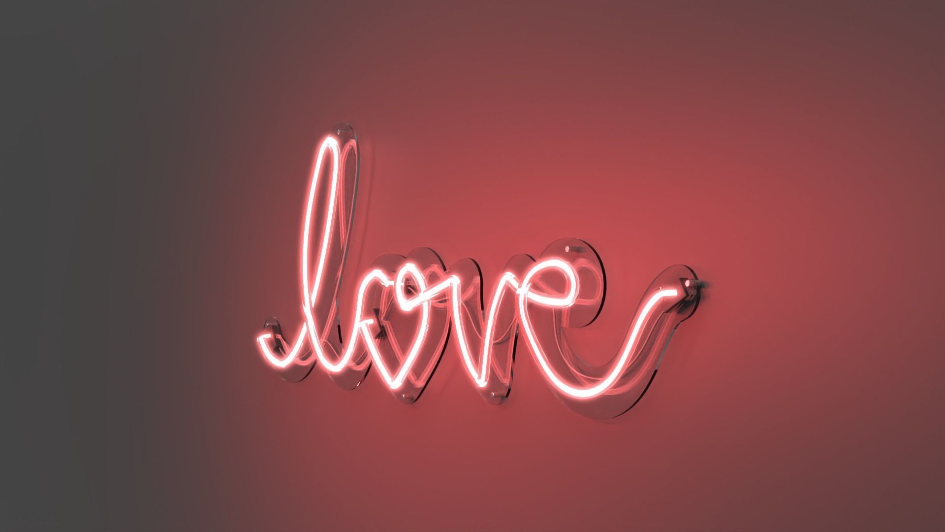 Love 1 - Neon Sign 3D model_3
