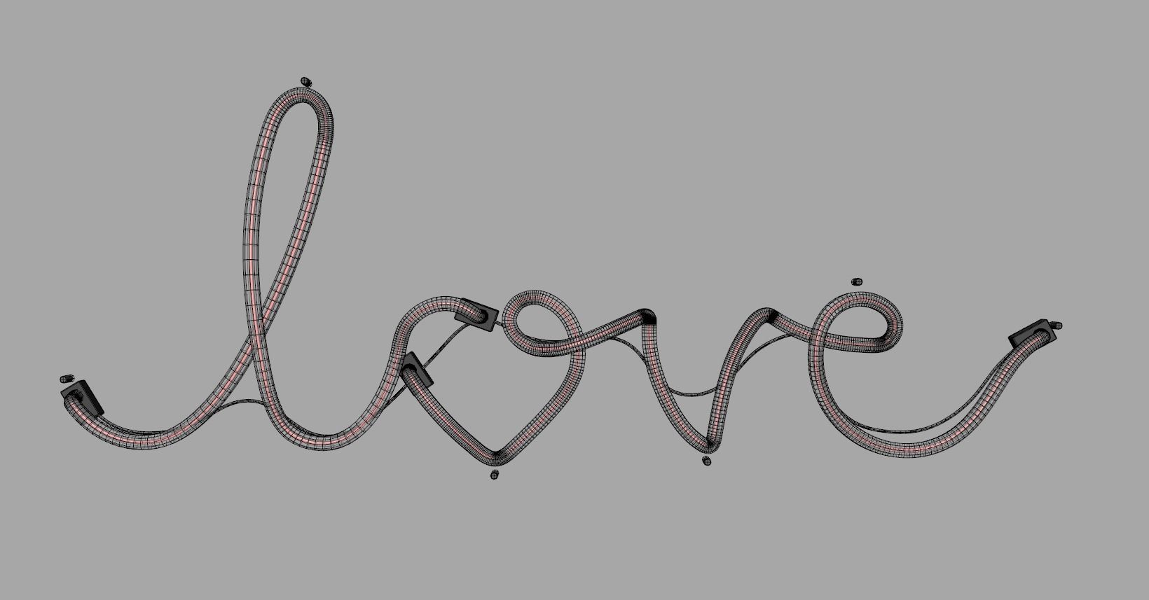Love 1 - Neon Sign 3D model_6