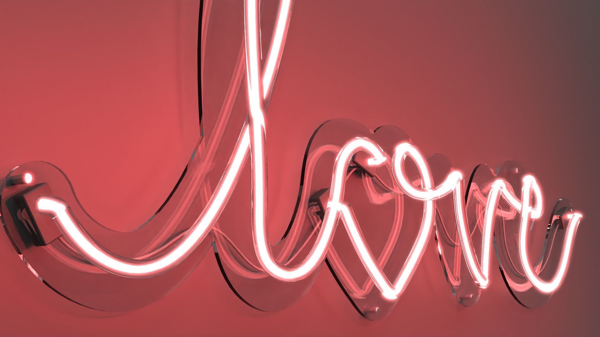 Love 1 - Neon Sign 3D model_1