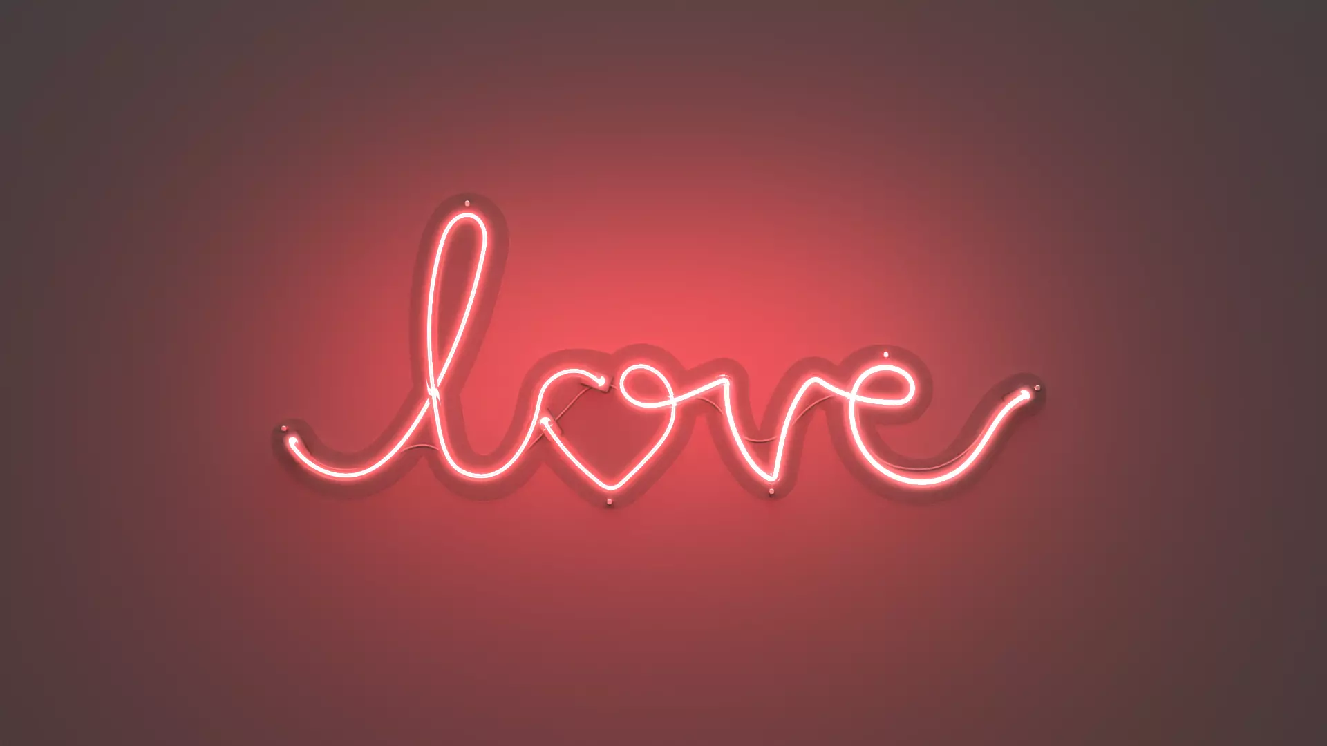 Love 1 - Neon Sign 3D model_0
