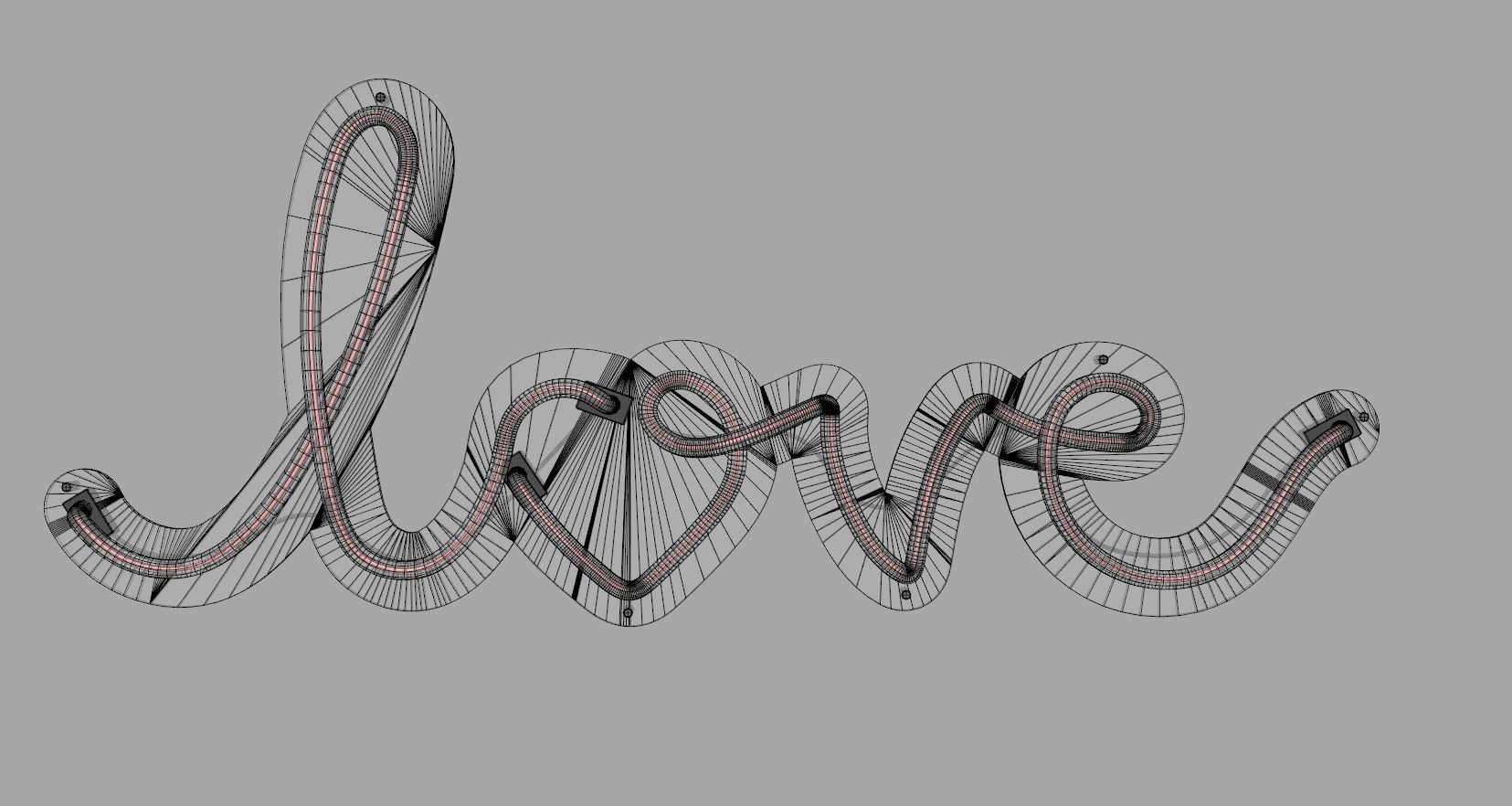 Love 1 - Neon Sign 3D model_5
