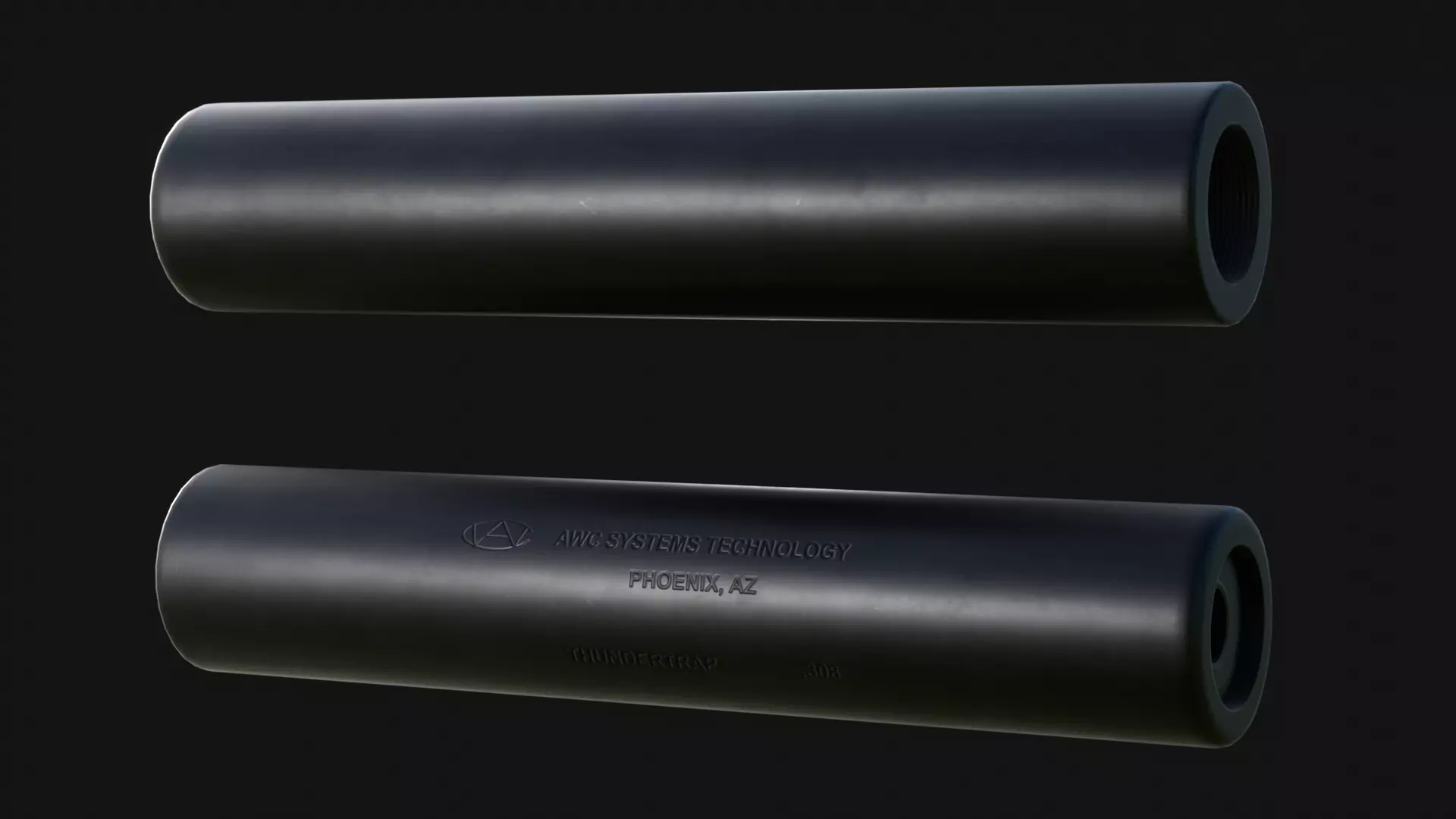 AWC Thundertrap 308 Suppressor Attachment - Game Asset Free low-poly 3D model