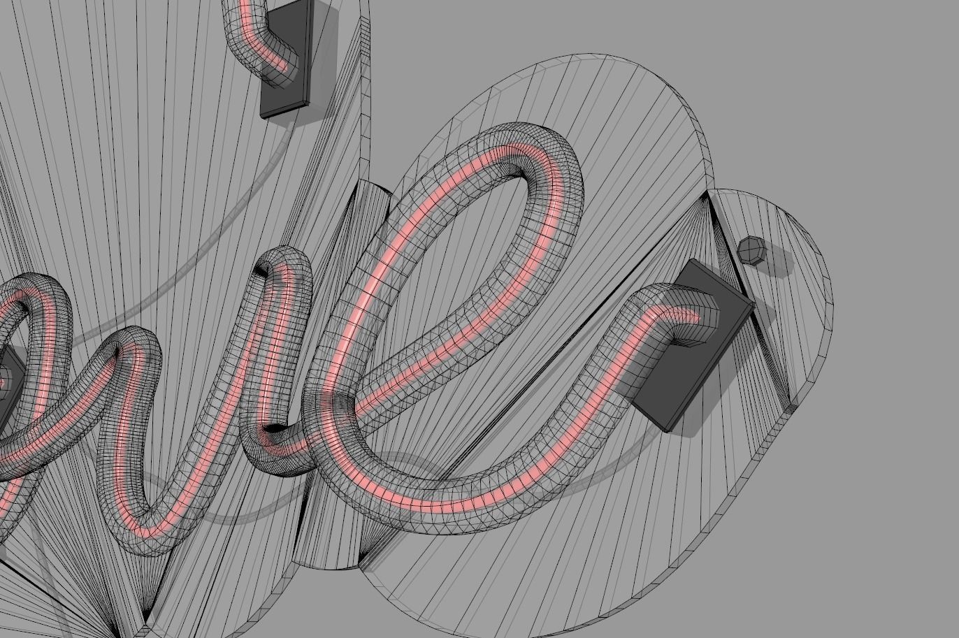 Love 2 - Neon Sign 3D model_8