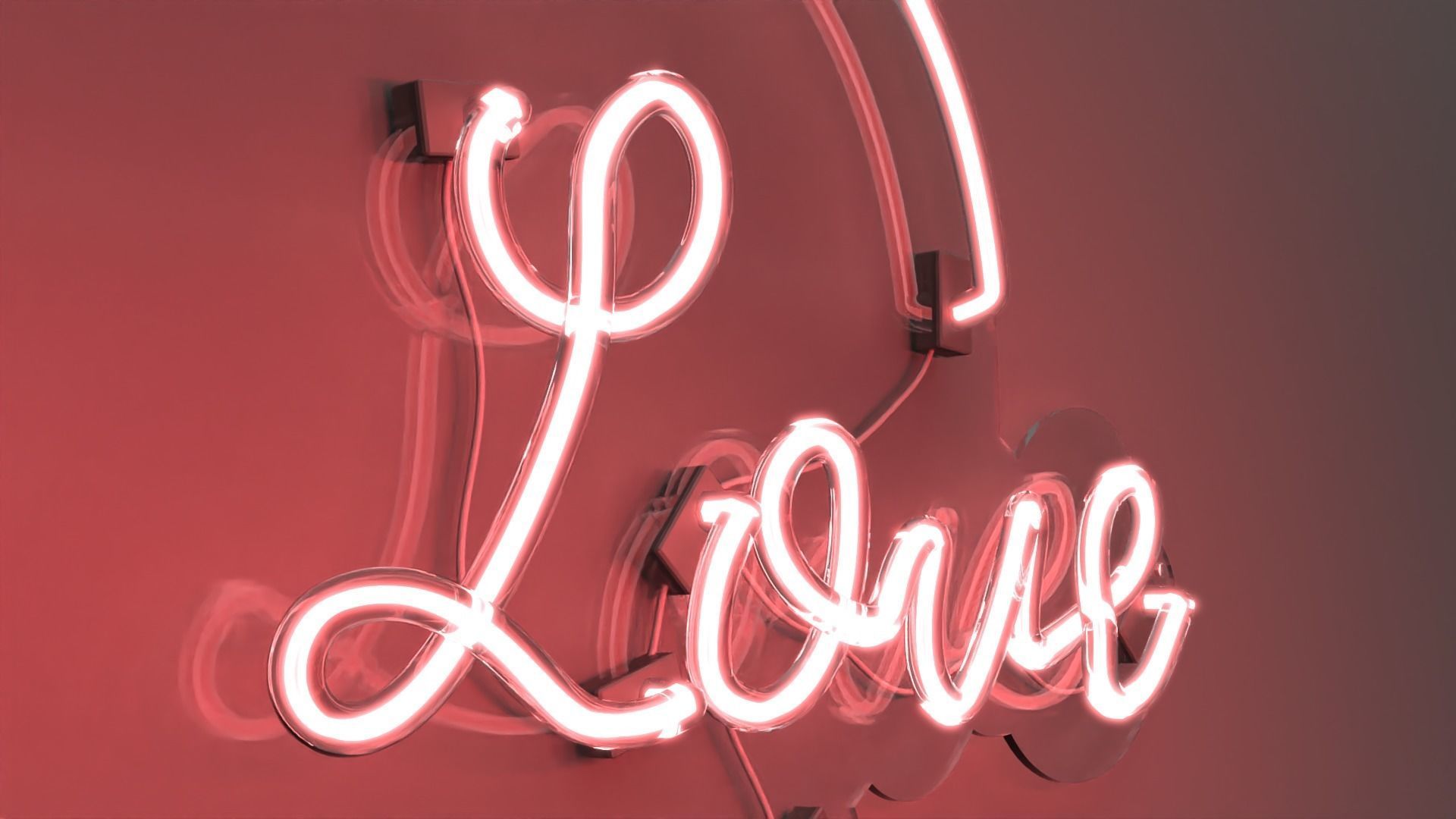 Love 2 - Neon Sign 3D model_1